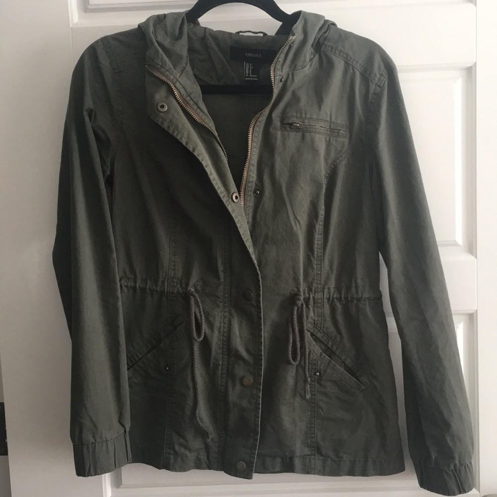 Dark Green Cargo Jacket - Size S